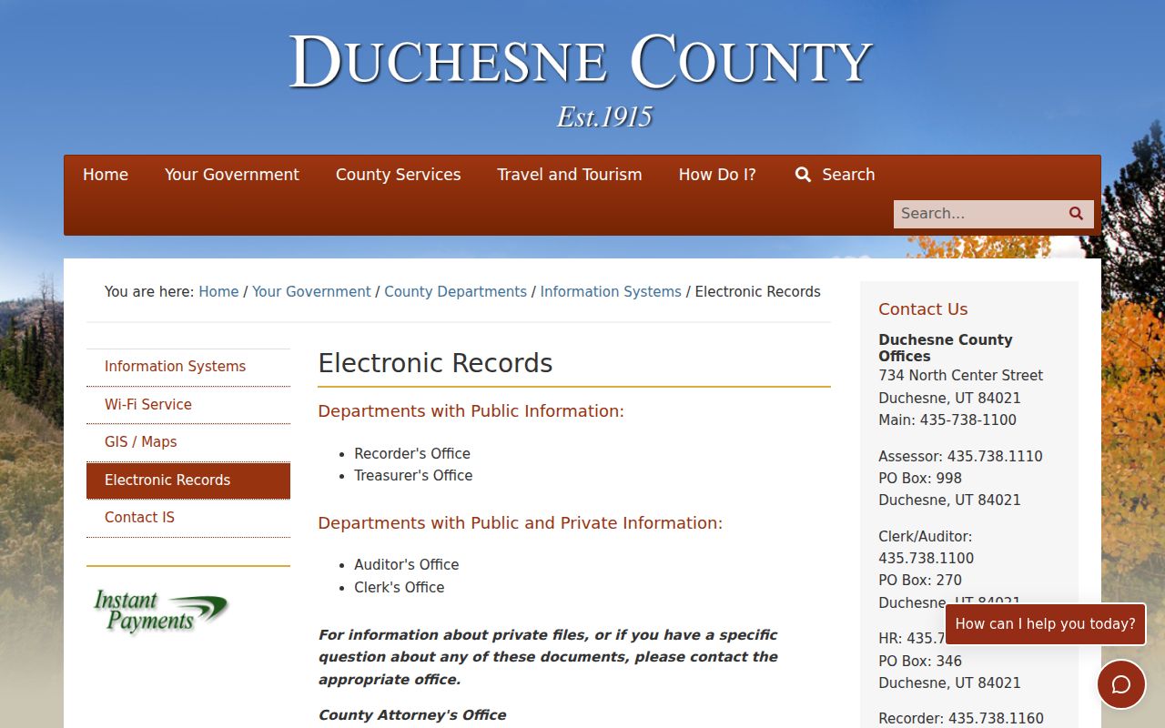 Duchesne County warrant search, GRAMA records request routing